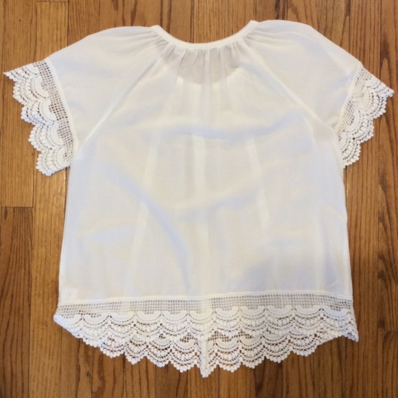 Isaac Mizrahi Live! Lace White blouse top small - Picture 2 of 5